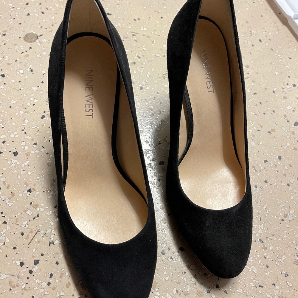 Nine West Black Suede Heels